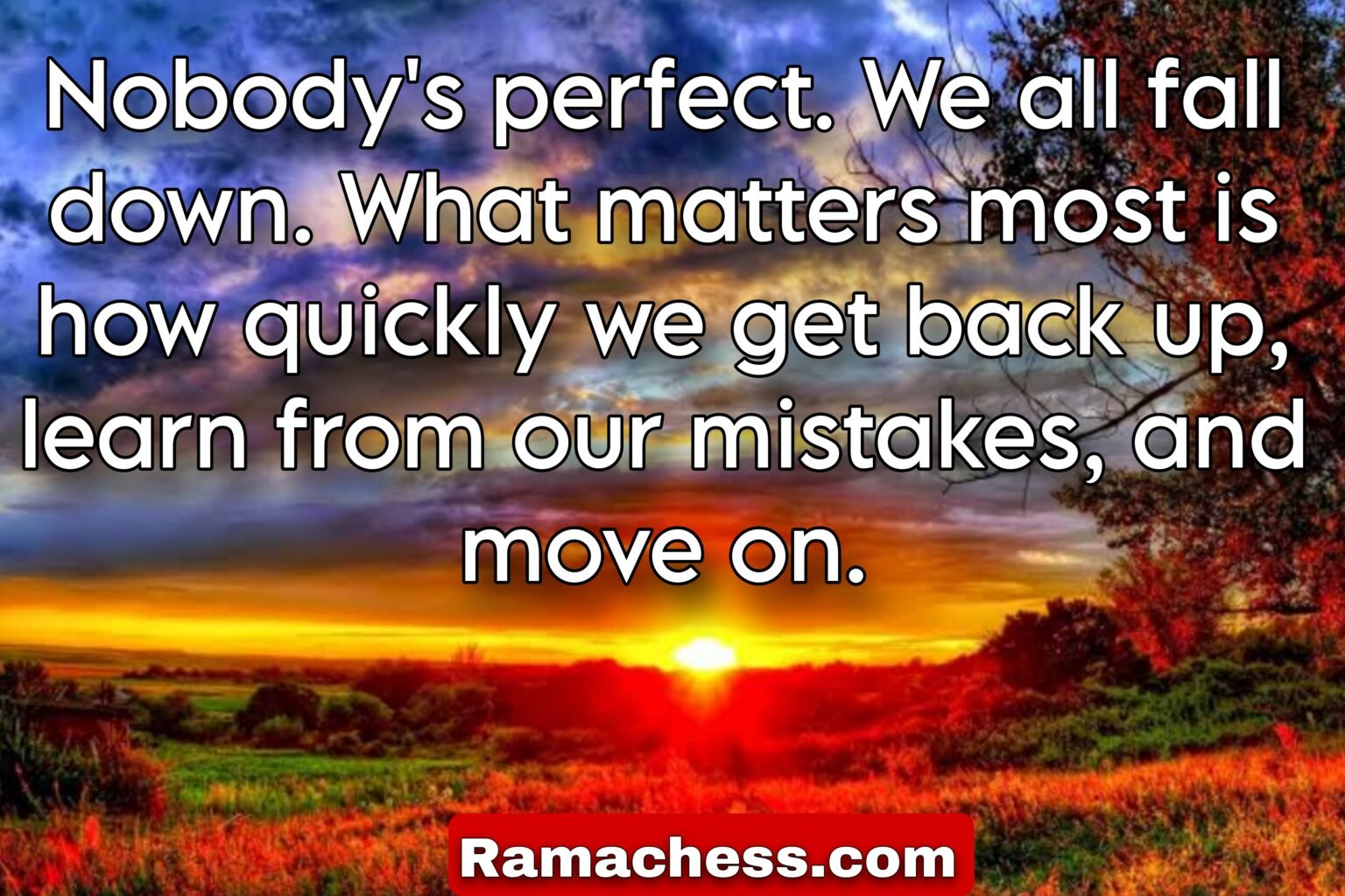 Nobody's perfect. We all fall down. What matters most is how quickly we get back up, learn from our mistakes, and move on.