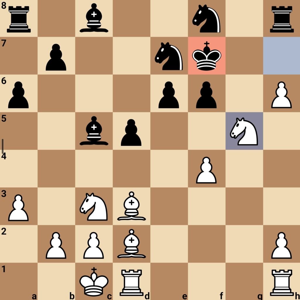 Stockfish 18 knight sacrifice against Torch – French Winawer position